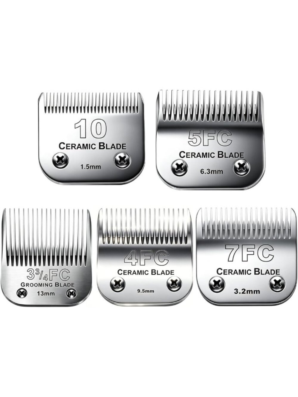 5-Pack Dog Grooming Clipper Replacement Blades for Smooth, Precise Cuts